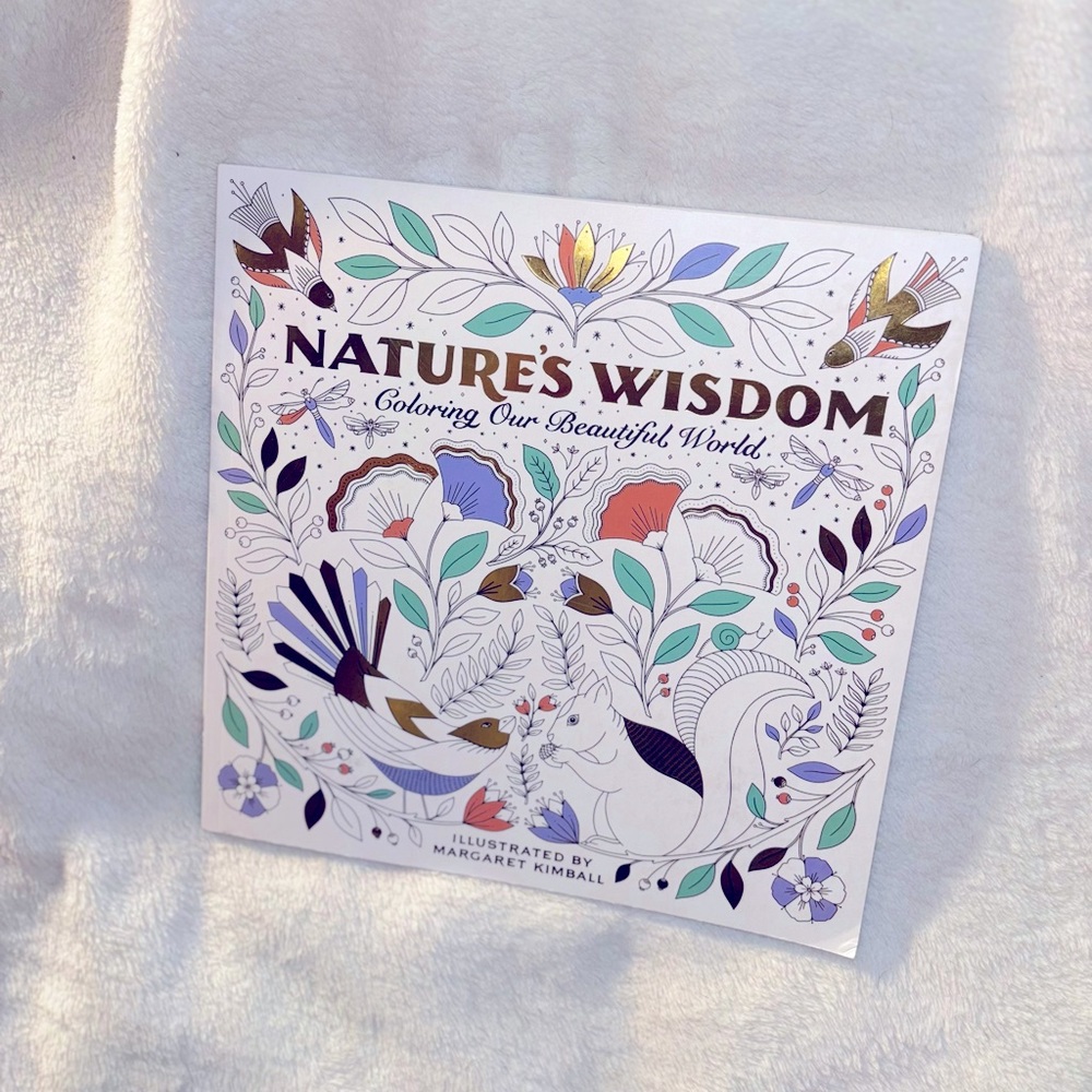 🌸 Unused! Nature's Wisdom: A Coloring Book of Beauty 🦋 (NWOT) 🌊